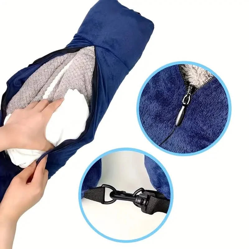 Travel Pillow & Organizer – Large, Polyester, Zipper, Machine Washable