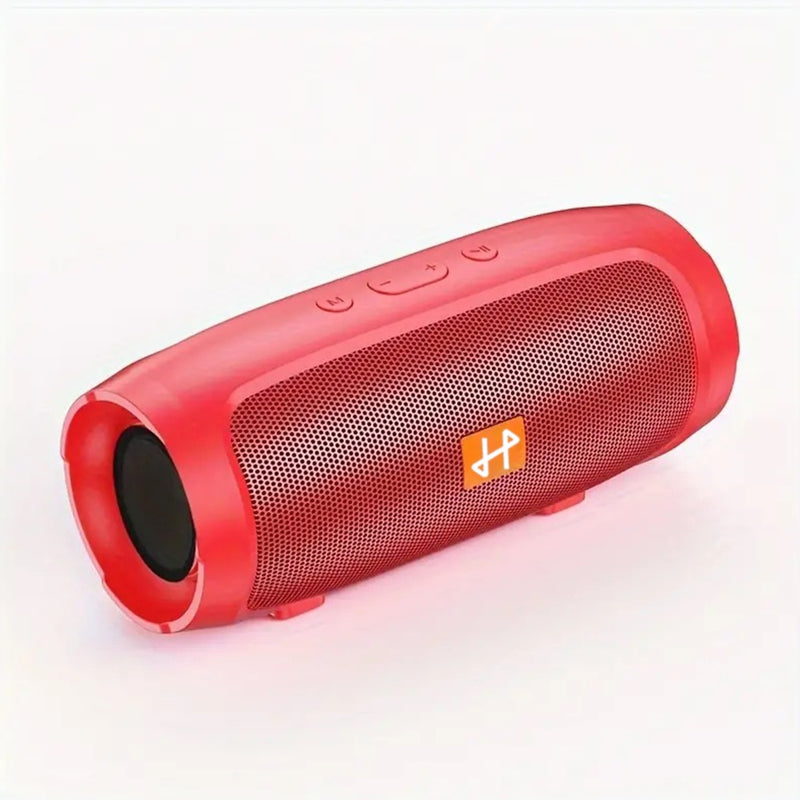 Red speaker on a plain background