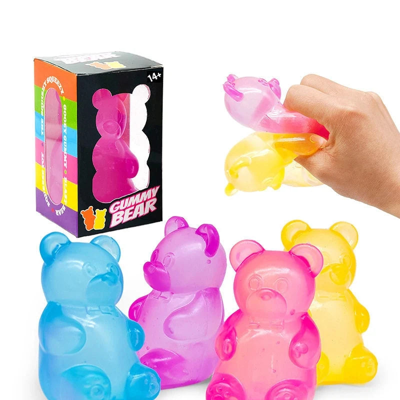 Gummy Bear Squish Sensory Toy | Slow Rise Squeeze Fidget Toy for Kids & Adults