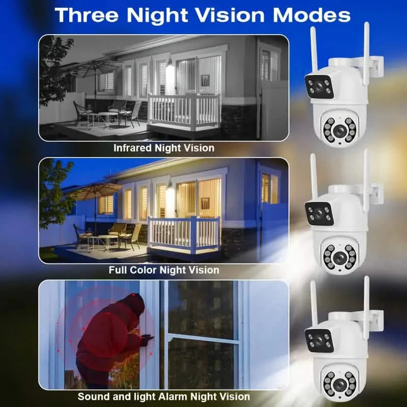 8MP Dual Lens WiFi PTZ Security Camera – Night Vision & Two-Way Audio