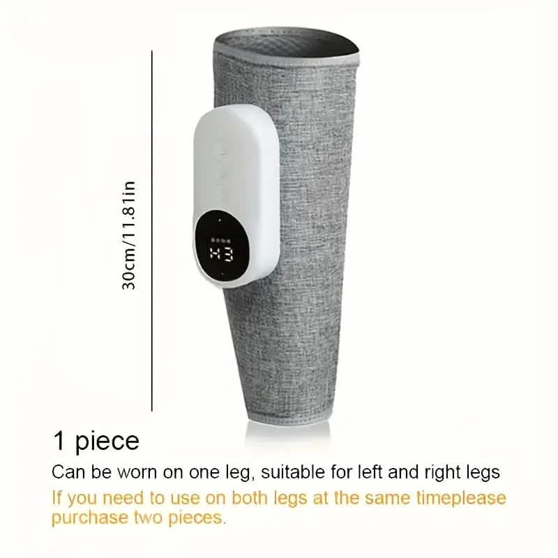 1-Pair: Rechargeable Air Compression Leg Calves Muscle Massager with 3 Intensity Levels and 3 Heat Settings Wellness - DailySale