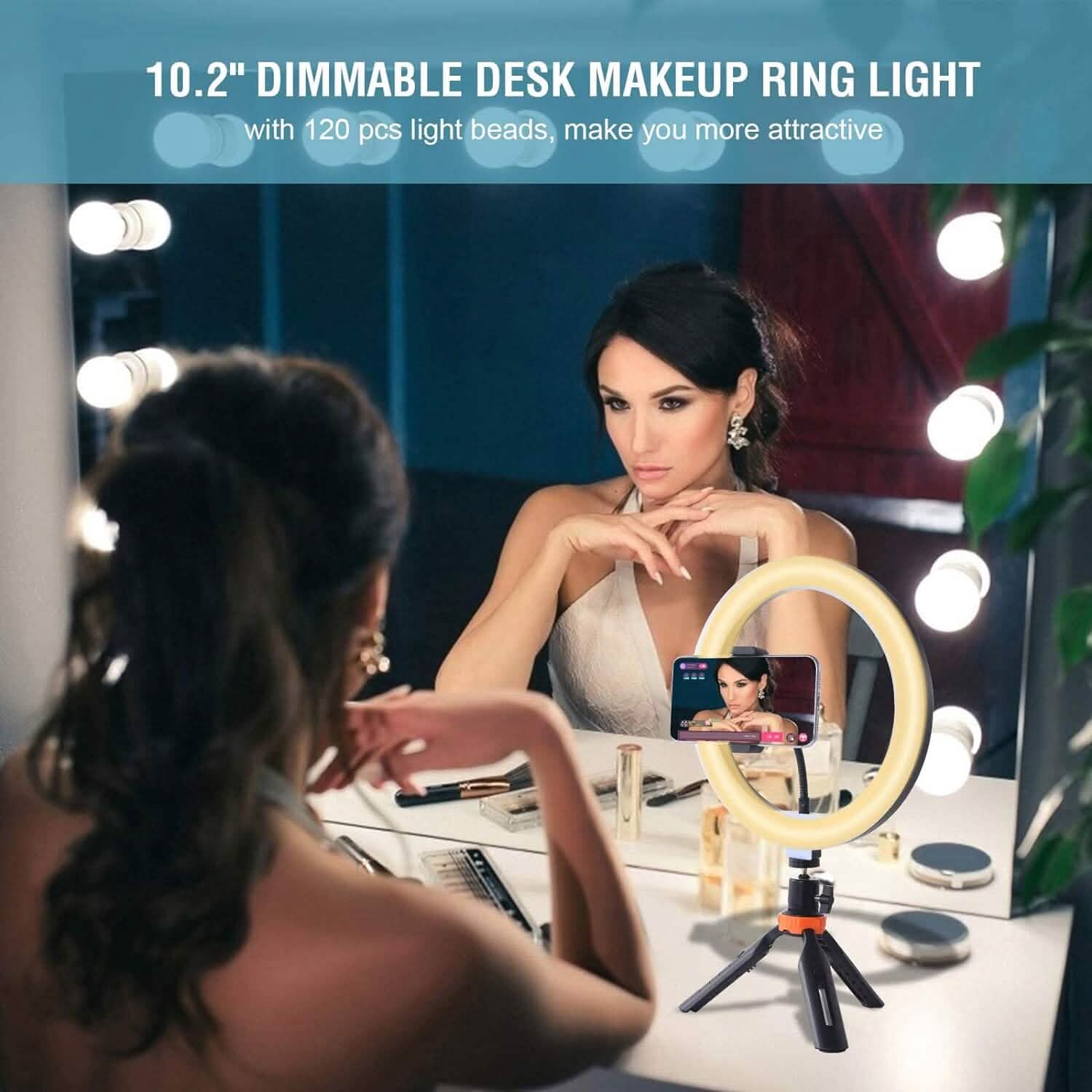 10" LED Ring Light, Selfie Ring Light with Stand and Phone Holder, 11 Brightness Levels (Refurbished) Mobile Accessories - DailySale