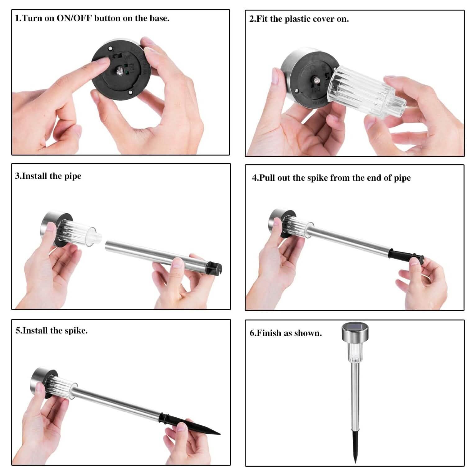 10-Pack: Outdoor Solar Landscape Lawn Light Outdoor Lighting - DailySale