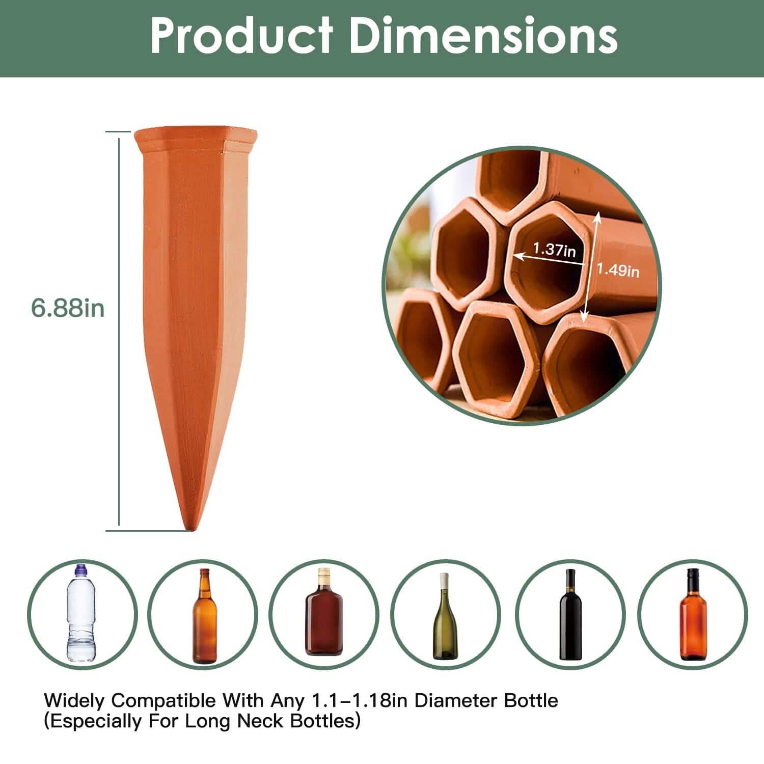 10-Pack: Spikes Teracotta Plant Watering Device Garden & Patio - DailySale
