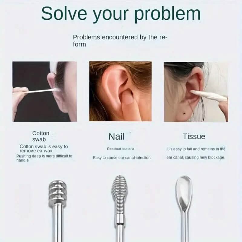 10-Pieces: Stainless Steel Ear Wax Removal Tool Set Beauty & Personal Care - DailySale