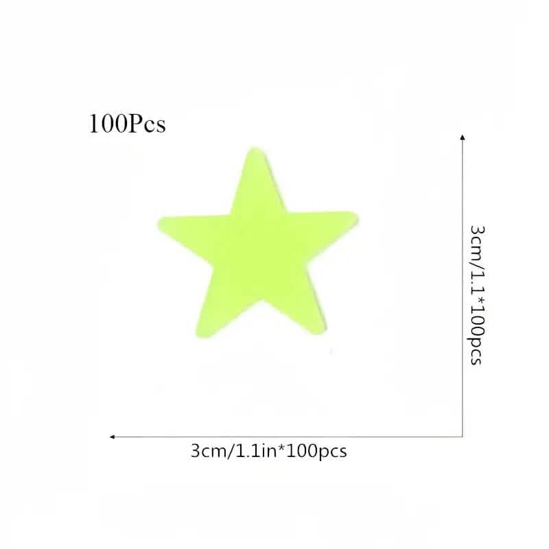 100-Pieces: Luminous Glow in the Dark Star Wall Stickers Furniture & Decor - DailySale