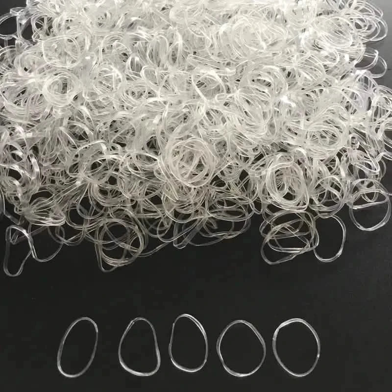 1000-Pieces: Clear Elastic Hair Rubber Bands Transparent Mini Hair Ties Small Stretch Hair Bands For Women Headbands & Hair Accessories - DailySale