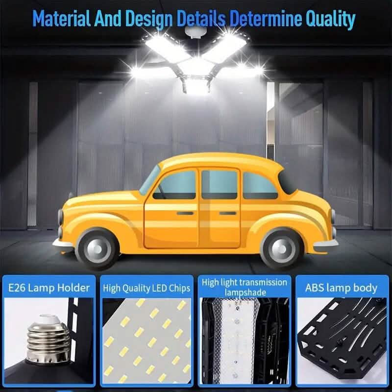10000LM Super Bright 3 Leaf LED Garage Light Bulbs Outdoor Lighting - DailySale