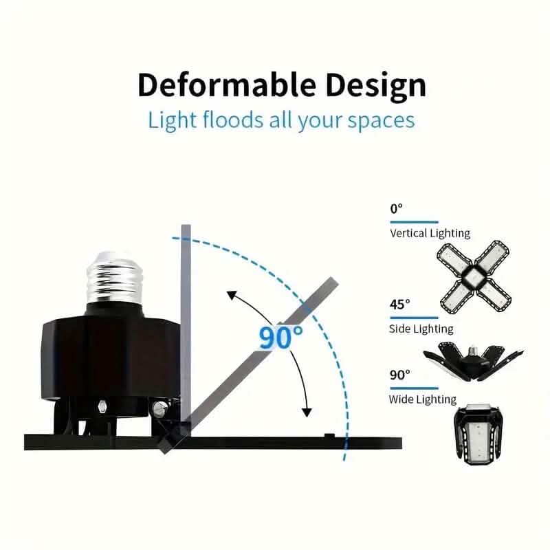 10000LM Super Bright 3 Leaf LED Garage Light Bulbs Outdoor Lighting - DailySale