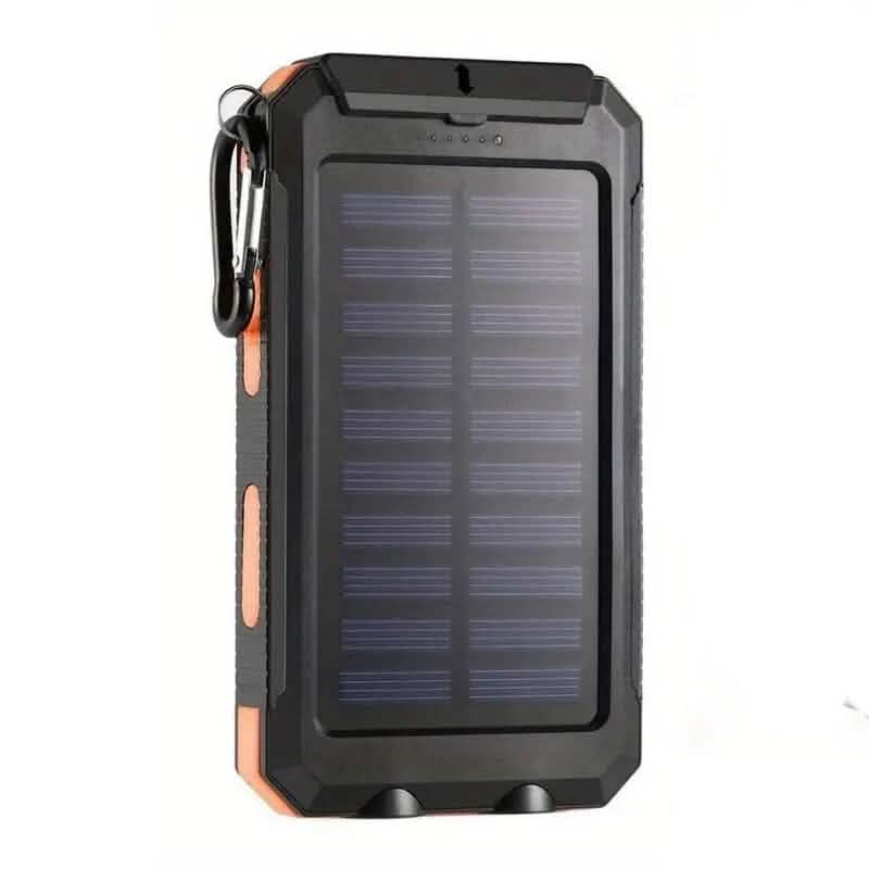 10000mAh Solar Power Bank with Flashlight Mobile Accessories Orange - DailySale