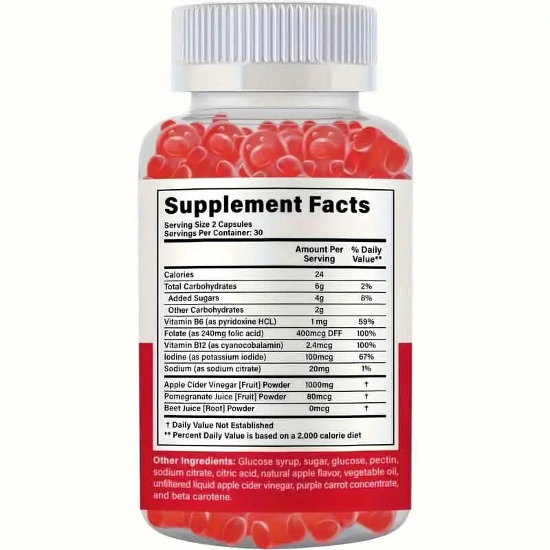 1000mg Keto+ACV Niwedah Apple Cider Vinegar Gummies Wellness - DailySale