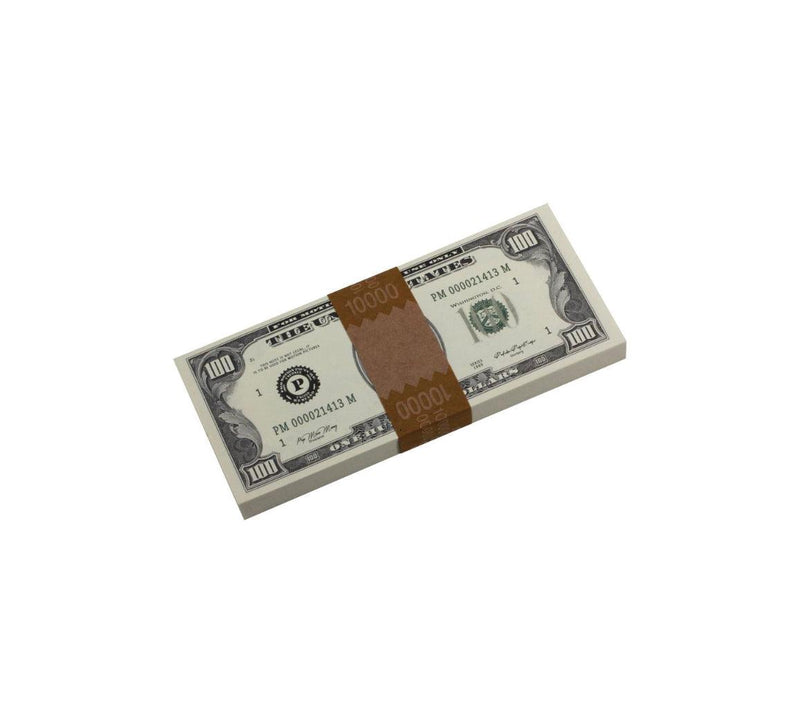 1980s Style $100,000 Prop Money - Blank Fillers