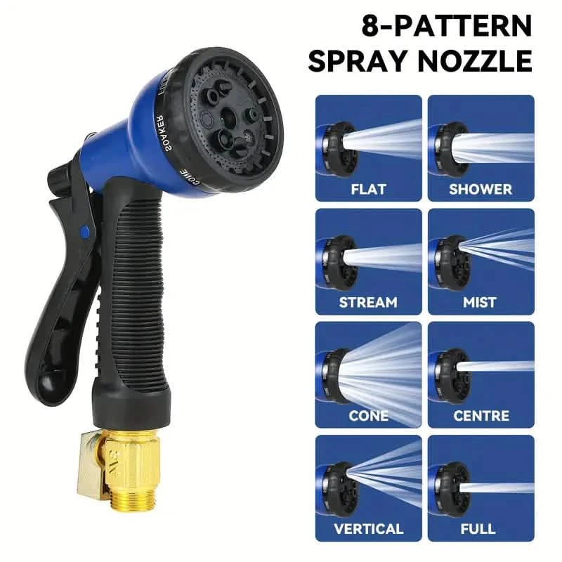100ft Lightweight & No-Kink Flexible Garden Hose - 8 Function Nozzle, 3/4 Inch Solid Brass Fittings Garden & Patio - DailySale