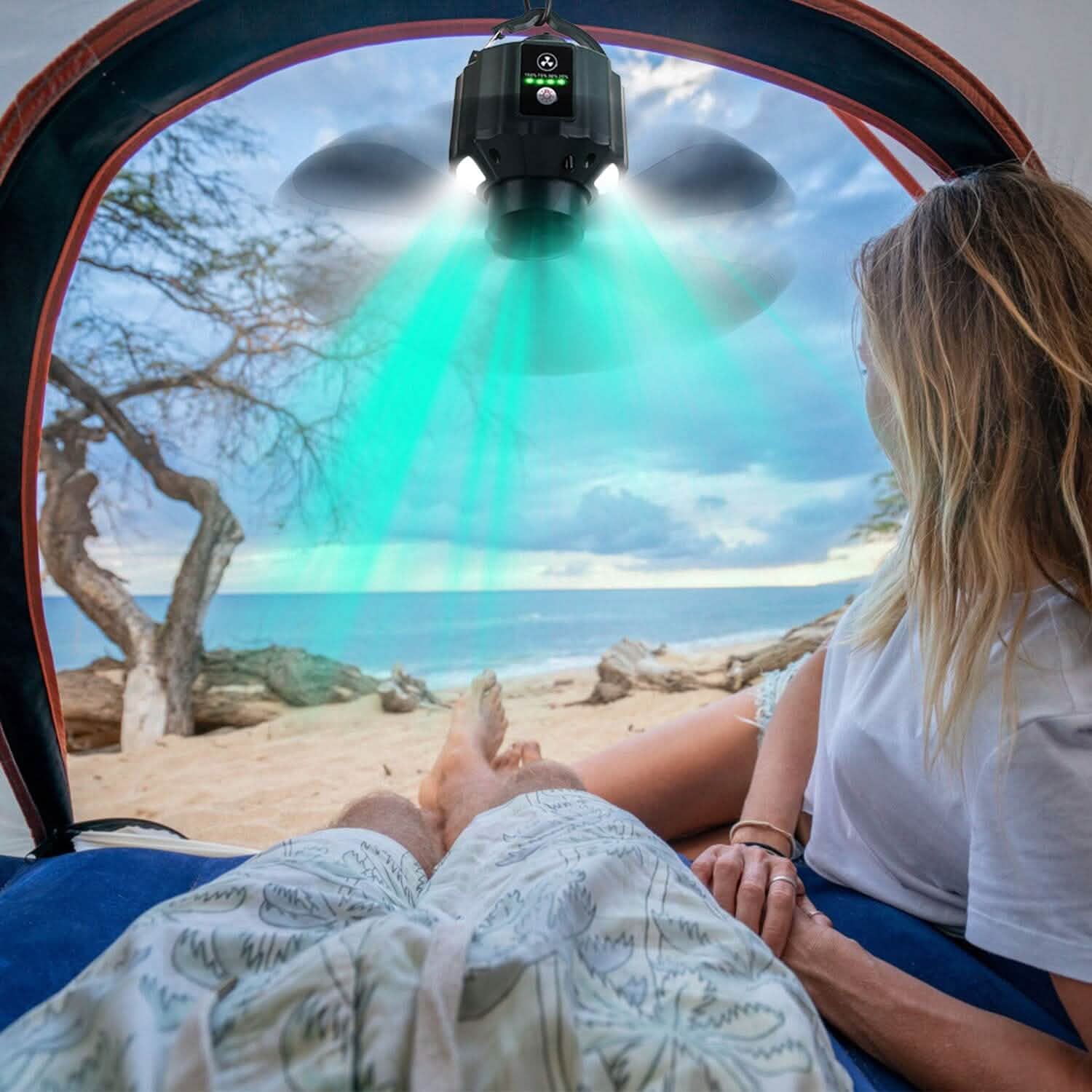 10400mAh USB Battery Powered Hanging Tent Lantern Fan Power Bank Sports & Outdoors - DailySale