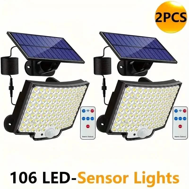 106 LED Security Lamp Dusk To Dawn 270° Wide Angle Outdoor Lighting Outdoor Lighting 2-Pack - DailySale