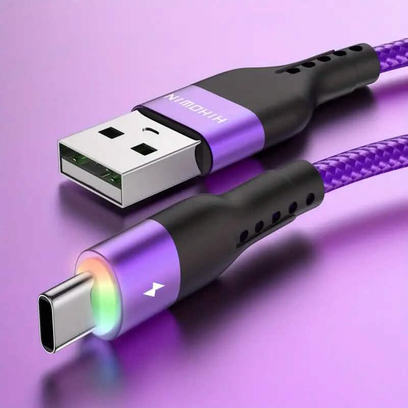 10Ft LED Fast Charging Type C Cable with High-Speed LED Indicator Mobile Accessories - DailySale