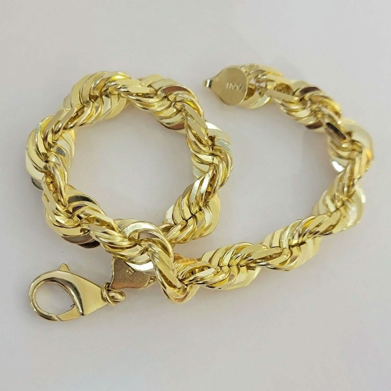 10K Solid Yellow Gold 8" 6MM Rope Bracelet Bracelets - DailySale