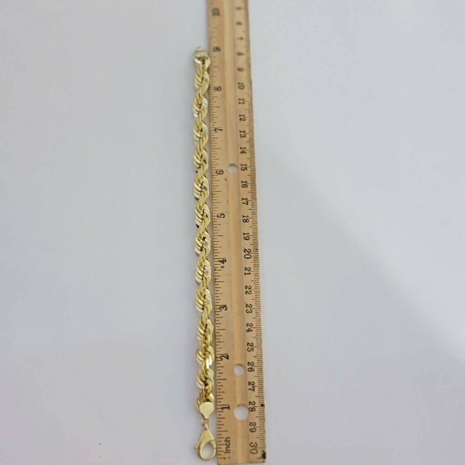 10K Solid Yellow Gold 8" 6MM Rope Bracelet Bracelets - DailySale