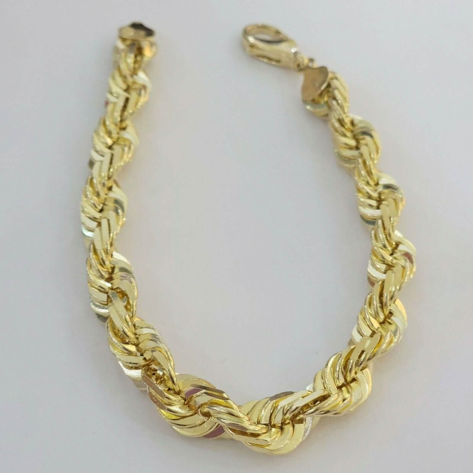 10K Solid Yellow Gold 8" 6MM Rope Bracelet Bracelets - DailySale