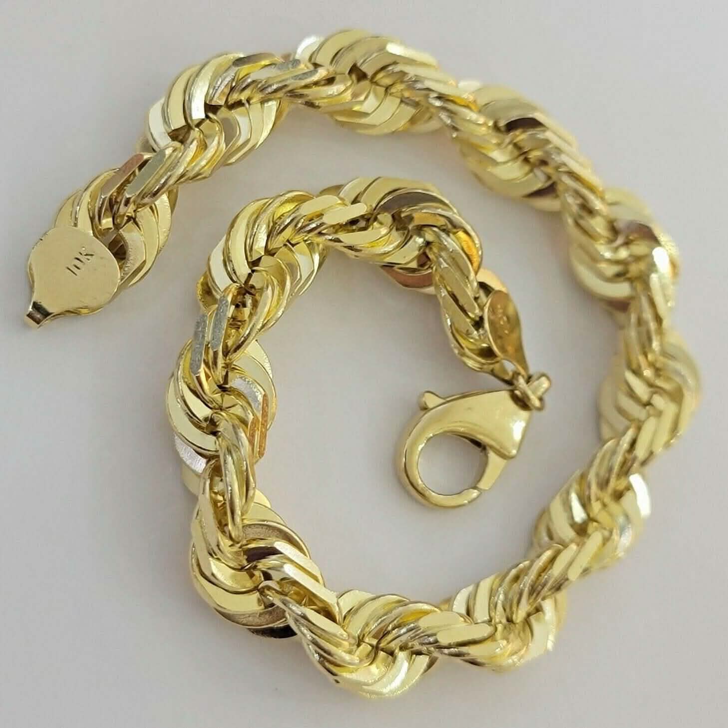 10K Solid Yellow Gold 8" 6MM Rope Bracelet Bracelets - DailySale