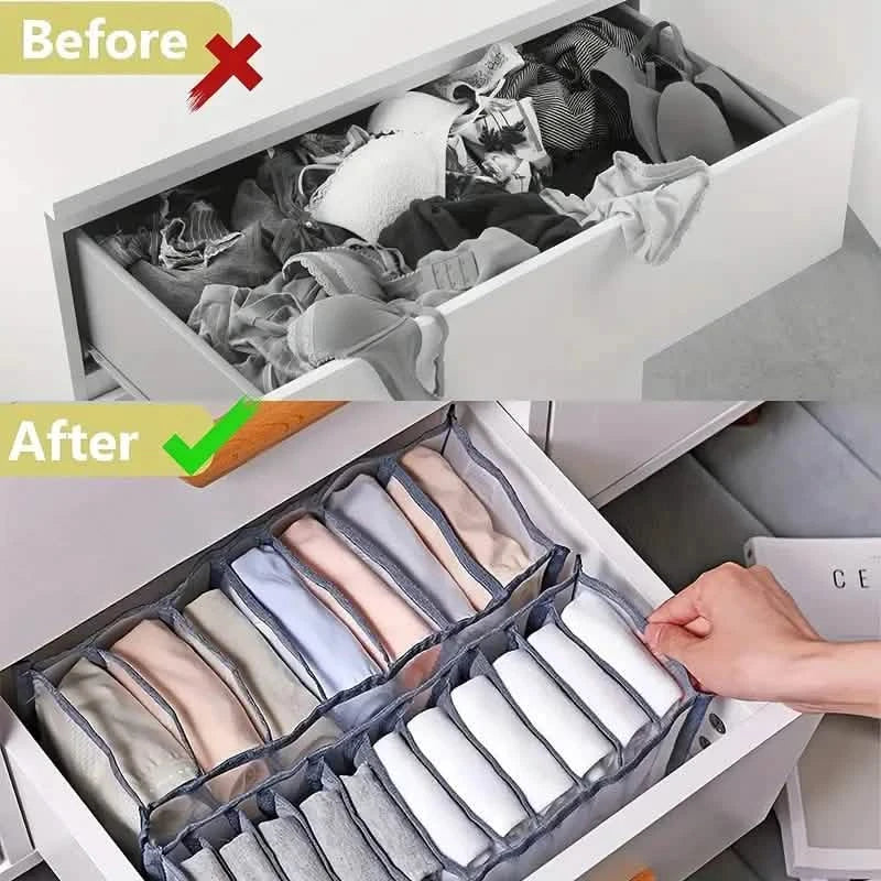 11 Grid Sock Underwear Storage Box Mesh Closet Organizer Storage & Organization - DailySale