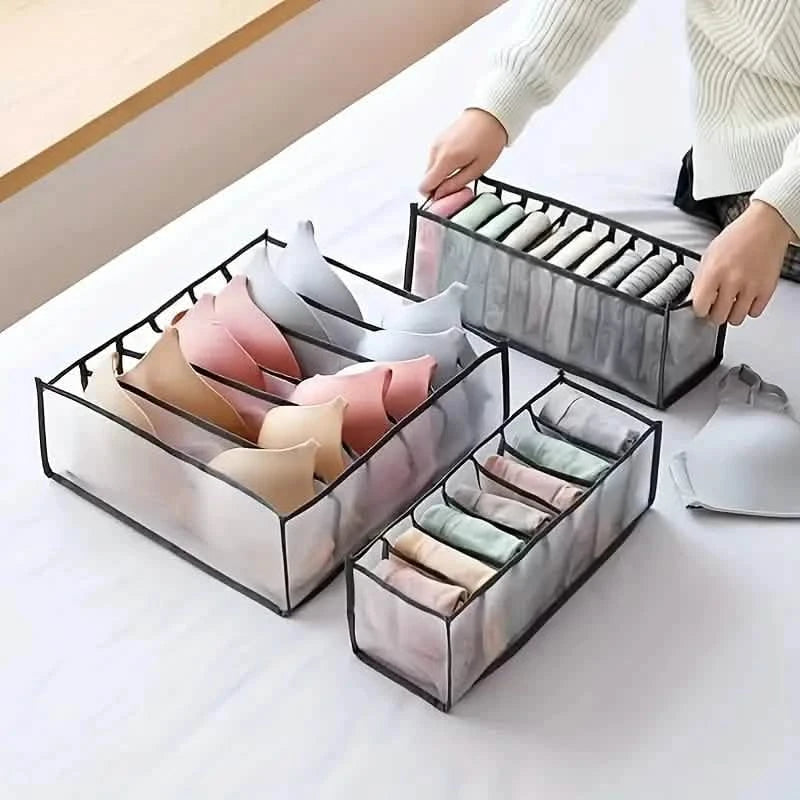 11 Grid Sock Underwear Storage Box Mesh Closet Organizer Storage & Organization - DailySale