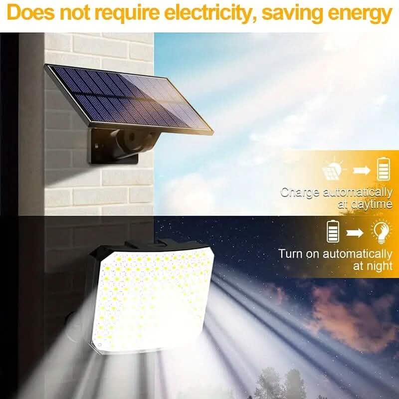 118 LED Solar Motion Sensor Flood Lights with Remote Control Outdoor Lighting - DailySale