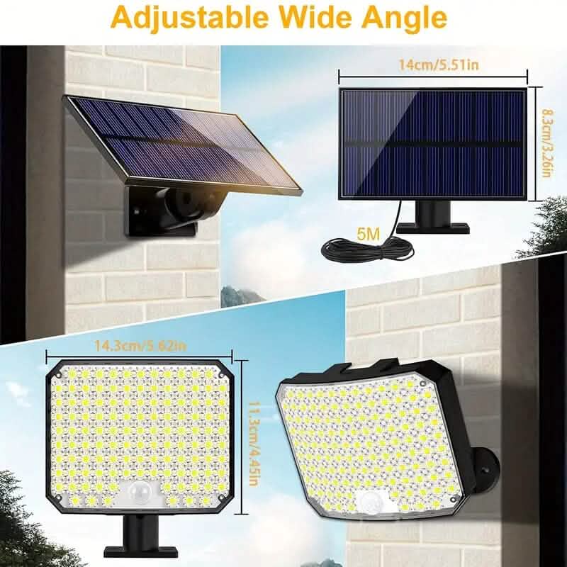 118 LED Solar Motion Sensor Flood Lights with Remote Control Outdoor Lighting - DailySale