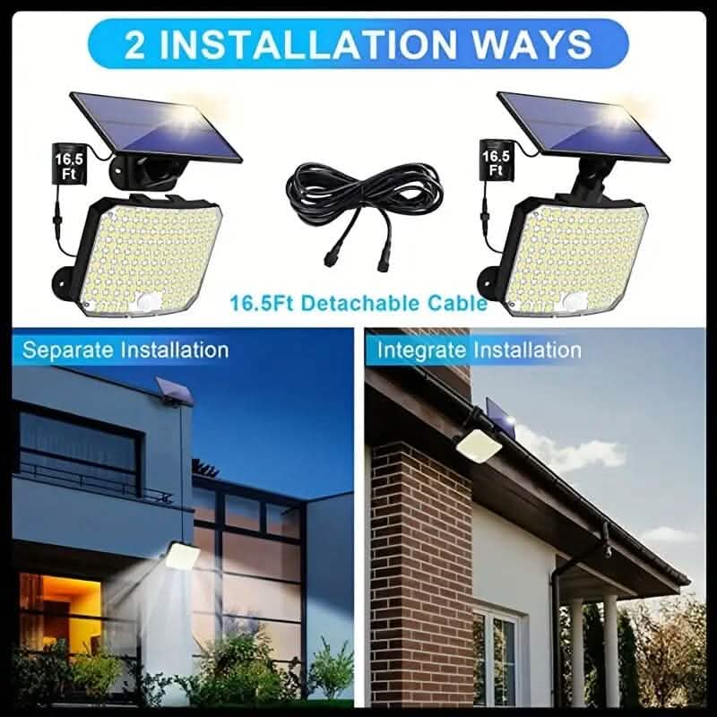 118 LED Solar Motion Sensor Flood Lights with Remote Control Outdoor Lighting - DailySale