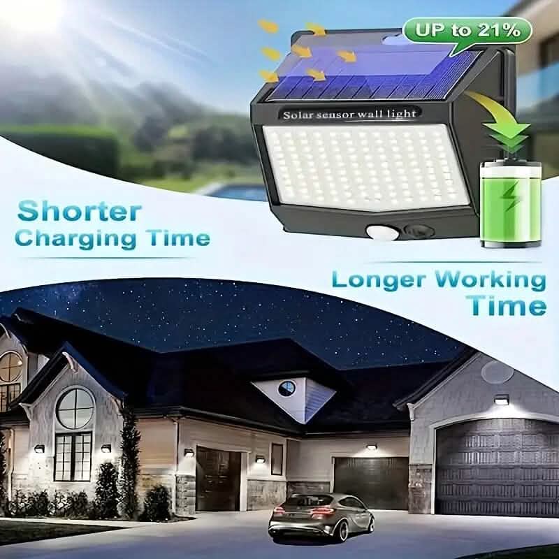 118 LED Ultra-Bright Solar Security Outdoor Lights Outdoor Lighting - DailySale