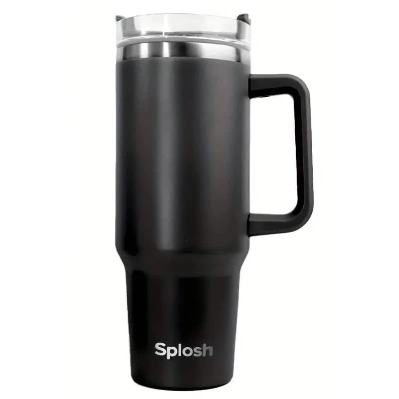 1180ml/40oz Multi-Color Travel Tumbler with Spill-Proof Lid Sports & Outdoors Black - DailySale
