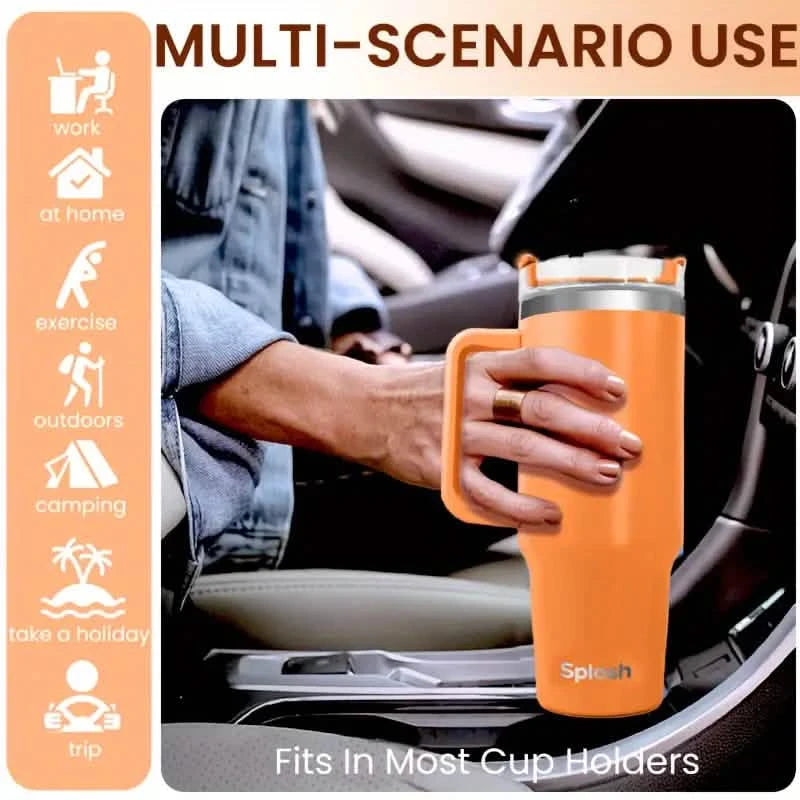 1180ml/40oz Multi-Color Travel Tumbler with Spill-Proof Lid Sports & Outdoors - DailySale