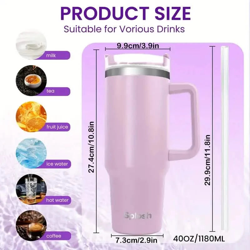 1180ml/40oz Multi-Color Travel Tumbler with Spill-Proof Lid Sports & Outdoors - DailySale