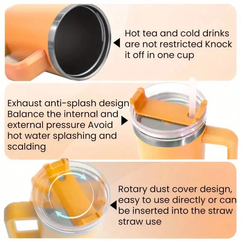 1180ml/40oz Multi-Color Travel Tumbler with Spill-Proof Lid Sports & Outdoors - DailySale