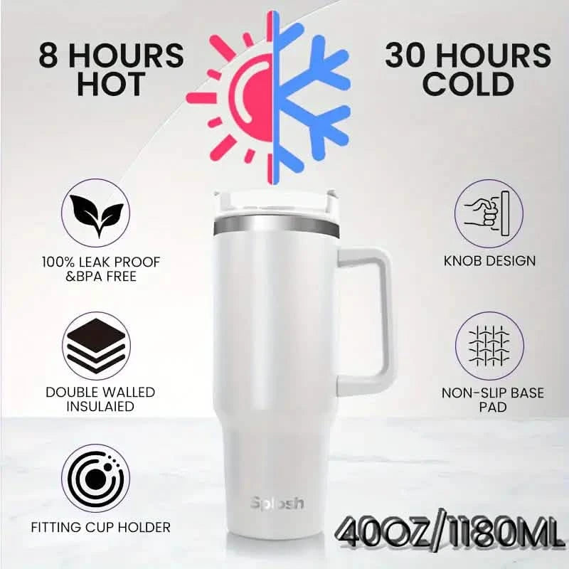 1180ml/40oz Multi-Color Travel Tumbler with Spill-Proof Lid Sports & Outdoors - DailySale
