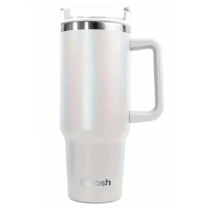 1180ml/40oz Multi-Color Travel Tumbler with Spill-Proof Lid Sports & Outdoors White - DailySale