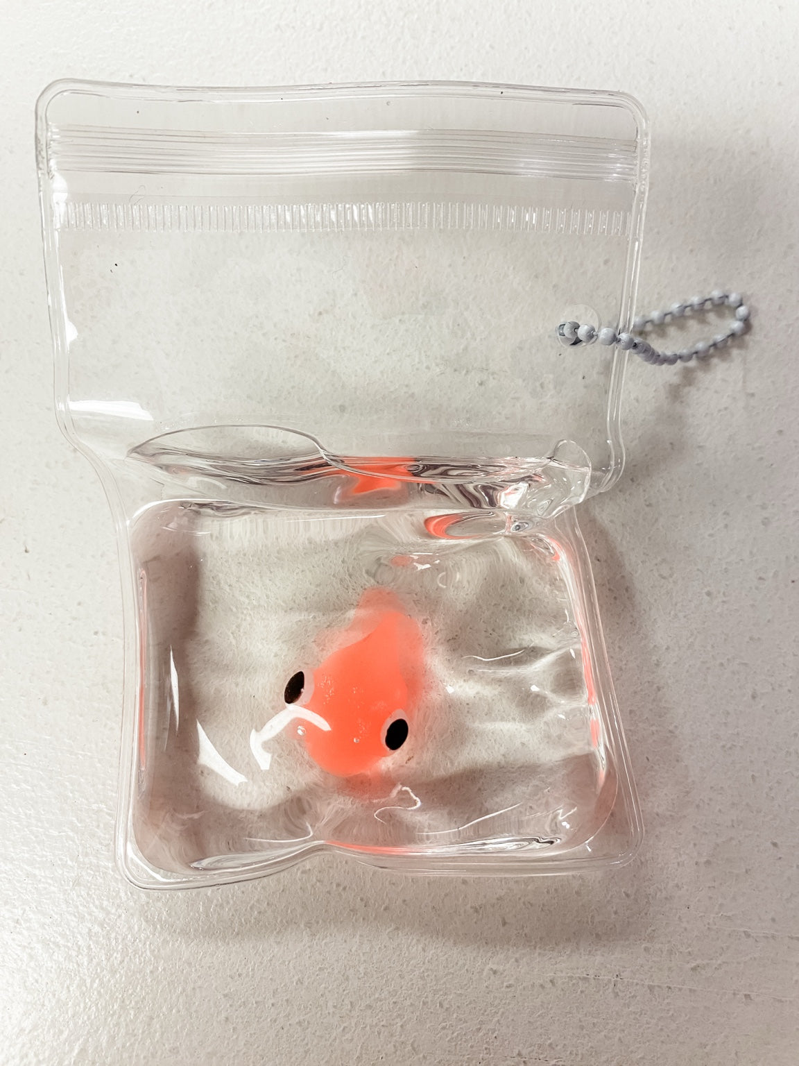 Mini Goldfish Water Squishy Keychain | Assorted Chain Colors | Liquid Sensory Fidget Toy