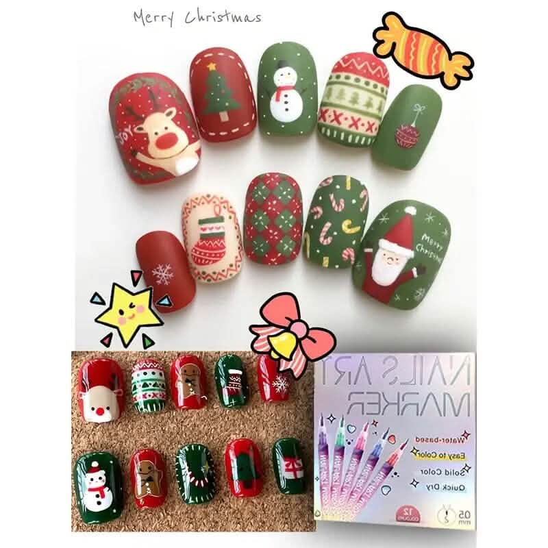 12-Color Nail Art Pen Set Quick Dry Acrylic Paint Markers Beauty & Personal Care - DailySale