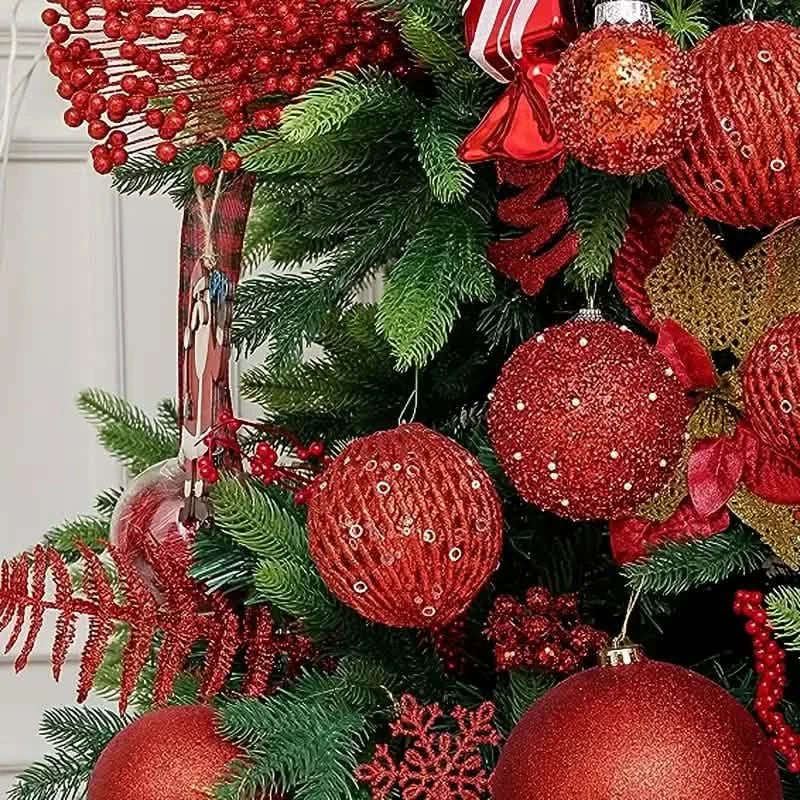 12-Piece Set: Large Sparkling Glittering Sequins Foam Ball Ornaments - Shatterproof Christmas Tree Decorations with Hanging Loop Holiday Decor & Apparel - DailySale