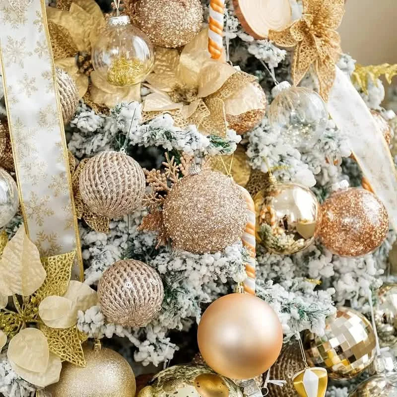 12-Piece Set: Large Sparkling Glittering Sequins Foam Ball Ornaments - Shatterproof Christmas Tree Decorations with Hanging Loop Holiday Decor & Apparel - DailySale