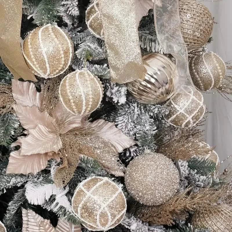 12-Piece Set: Large Sparkling Glittering Sequins Foam Ball Ornaments - Shatterproof Christmas Tree Decorations with Hanging Loop Holiday Decor & Apparel - DailySale
