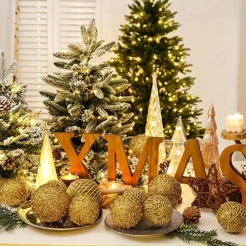 12-Piece Set: Large Sparkling Glittering Sequins Foam Ball Ornaments - Shatterproof Christmas Tree Decorations with Hanging Loop Holiday Decor & Apparel - DailySale