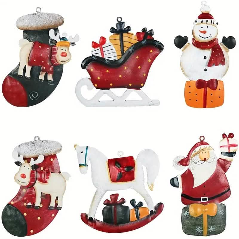 12-Pieces: Christmas Tree Colorful Resin Elk Pendant Decoration Holiday Decor & Apparel - DailySale