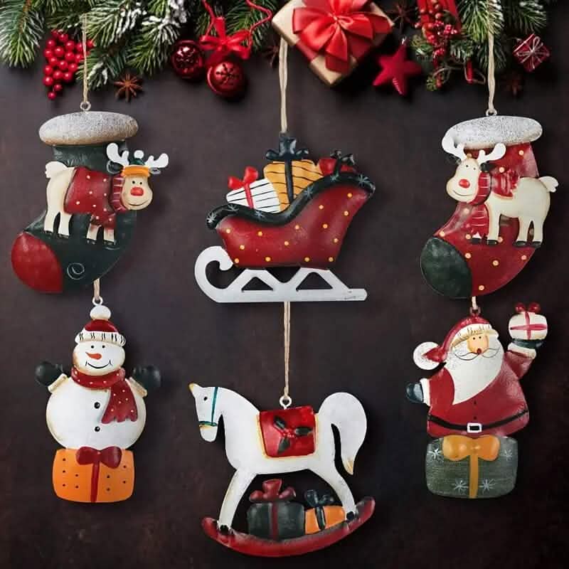 12-Pieces: Christmas Tree Colorful Resin Elk Pendant Decoration Holiday Decor & Apparel - DailySale