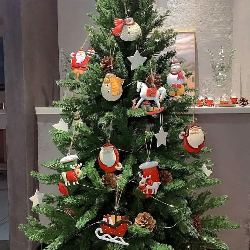 12-Pieces: Christmas Tree Colorful Resin Elk Pendant Decoration Holiday Decor & Apparel - DailySale