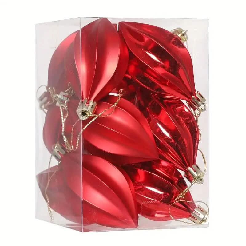 12-Pieces: Christmas Tree Pendant Decorations Holiday Decor & Apparel Red - DailySale