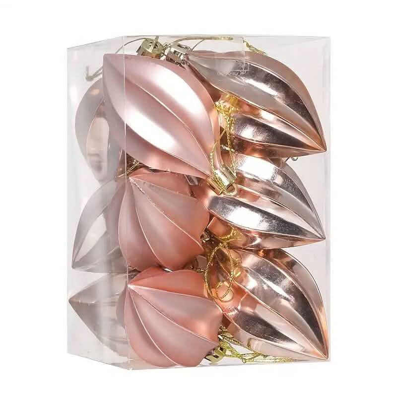 12-Pieces: Christmas Tree Pendant Decorations Holiday Decor & Apparel Rose Gold - DailySale