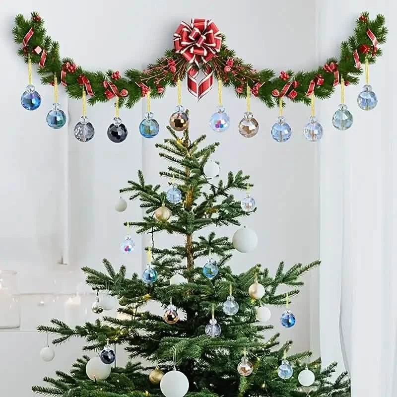 12-Pieces: Multicolor Crystal Glass Christmas Balls Ornaments Holiday Decor & Apparel - DailySale