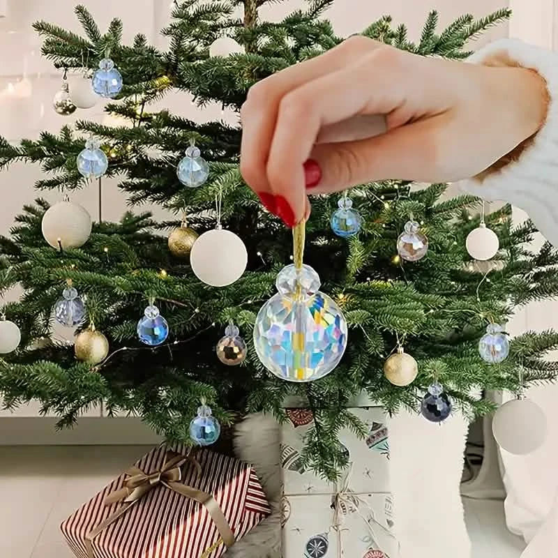 12-Pieces: Multicolor Crystal Glass Christmas Balls Ornaments Holiday Decor & Apparel - DailySale