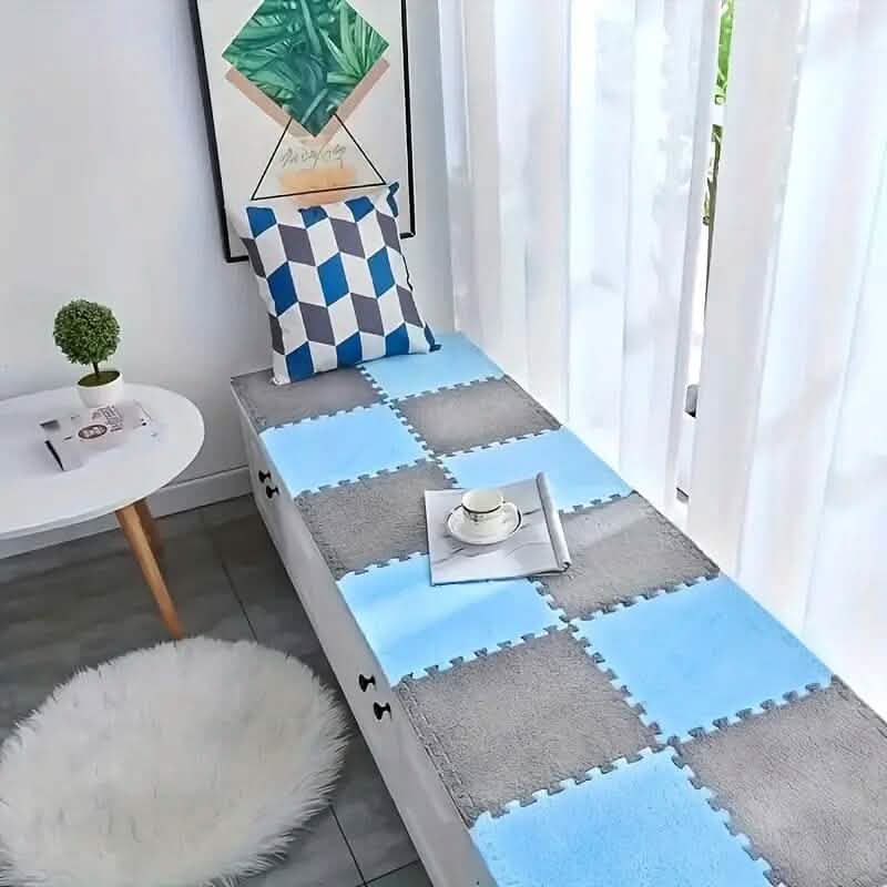 12-Pieces: Patchwork Carpet Full Floor Mat Furniture & Decor - DailySale